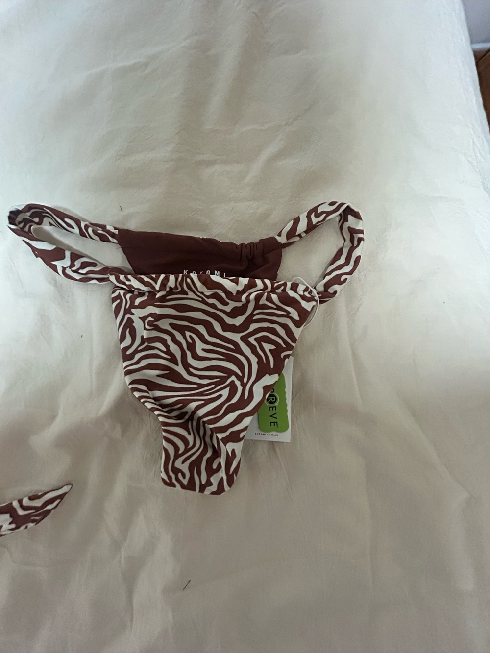 Zebra-Print Brown & White Swim Bottoms
